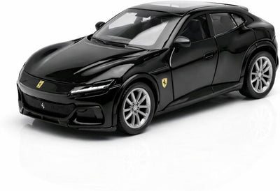 Metal Ferrari Toy Car Pullback with Light & Sound 1:36 (Black, Pack of: 1)